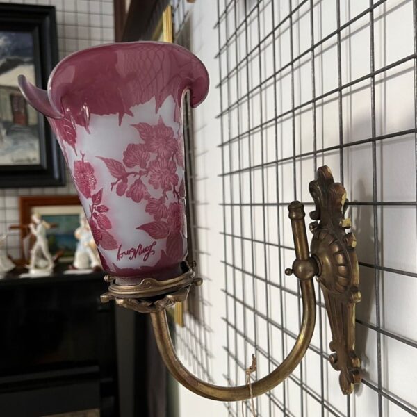 Émile Gallé Art Nouveau wall lamp - Image 2