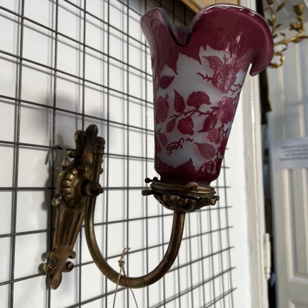 Émile Gallé Art Nouveau wall lamp - Image 3