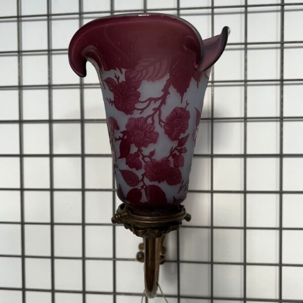 Émile Gallé Art Nouveau wall lamp - Image 4